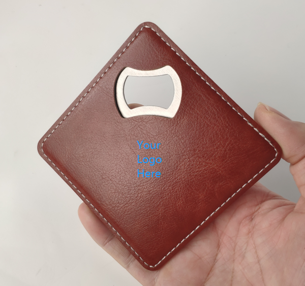 Picture of 2-in-1 PU bottle opener and coaster